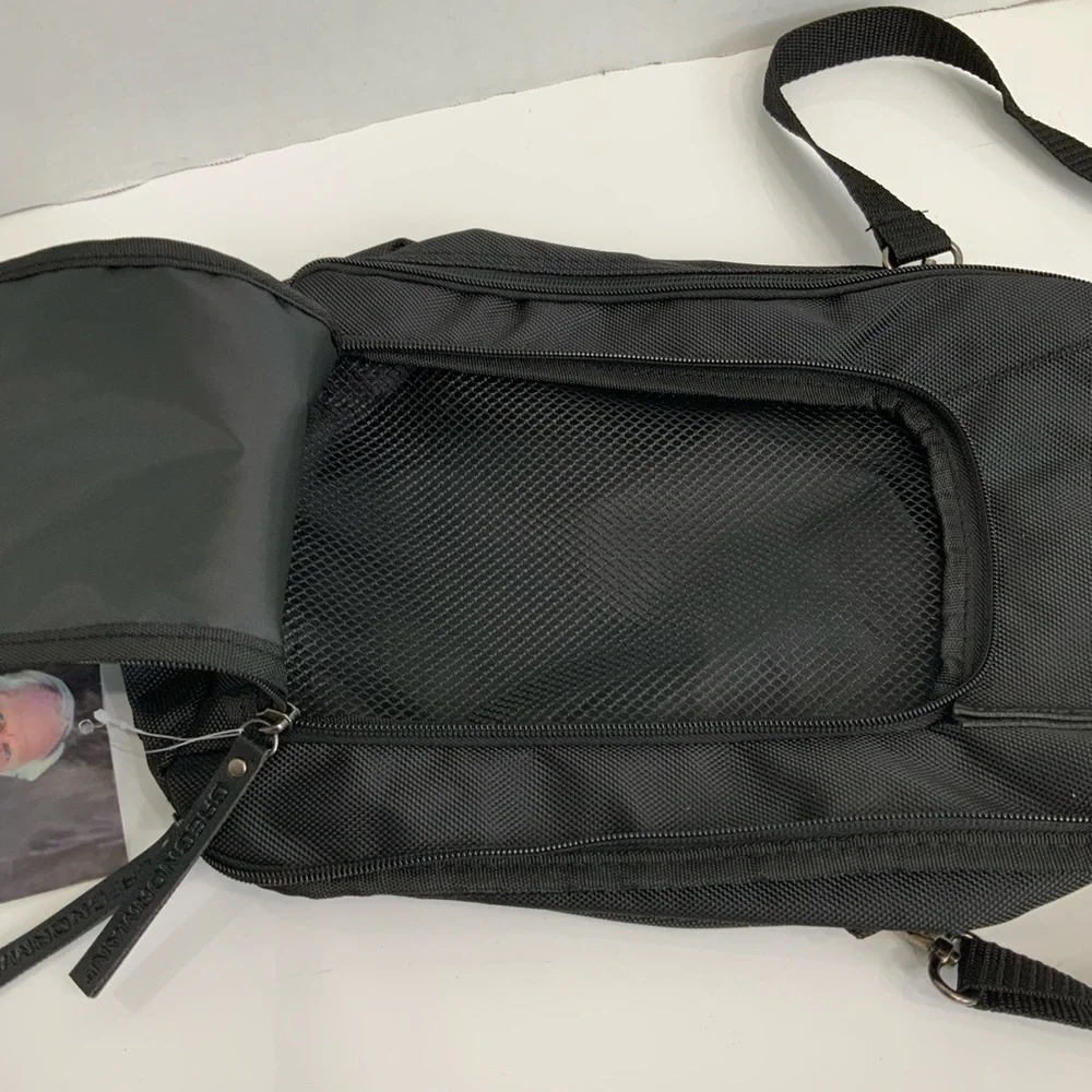 NWT Greg Norman Black Nylon Multi Zipper Pocket Travel Bag Toiletry‎ Golf